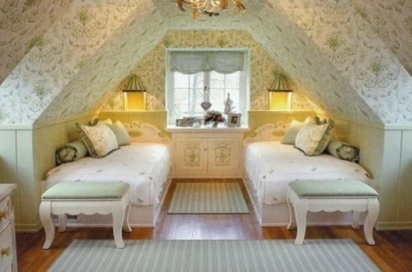 Дизайн спальни в мансарде