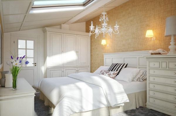Дизайн спальни в мансарде фото