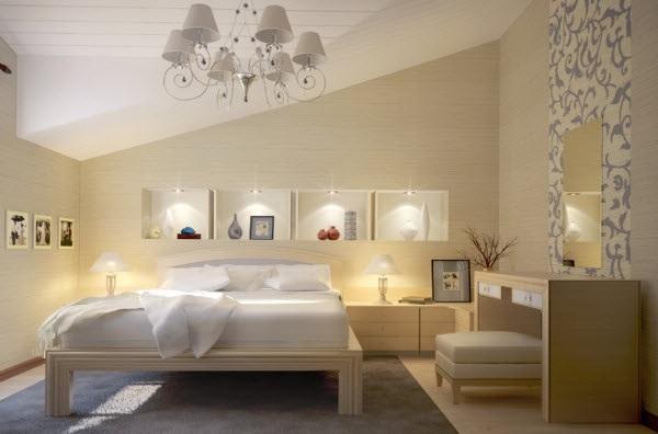 Дизайн спальни в мансарде фото