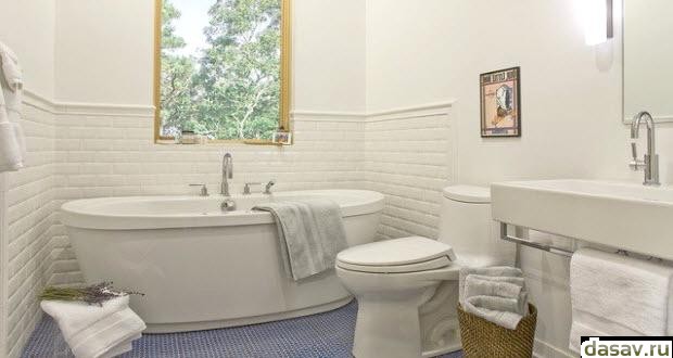 Белая плитка для ванной комнаты: фото, варианты отделки