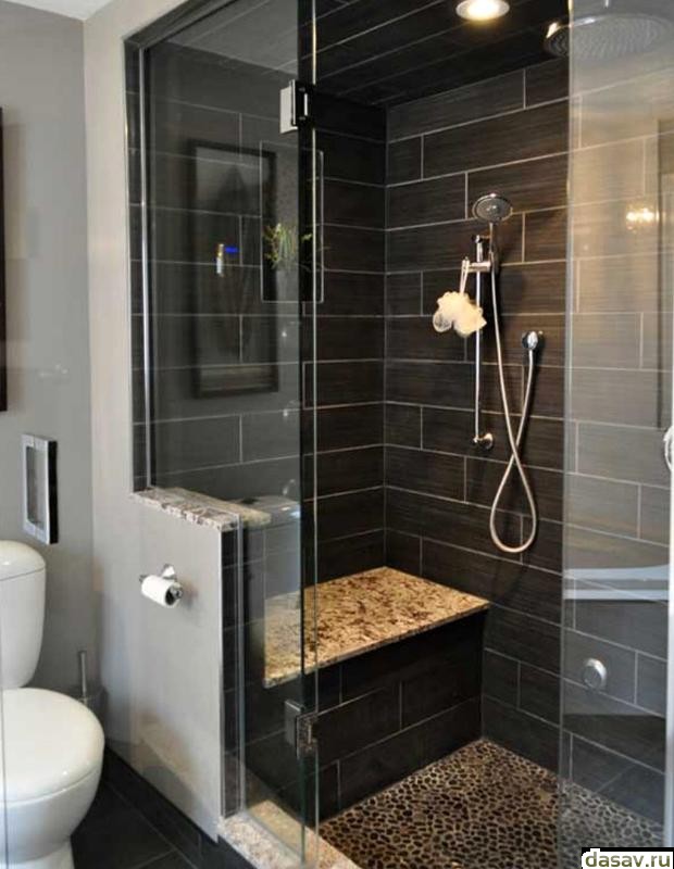 Дизайн черно-белой ванной комнаты, в результате изящная простота