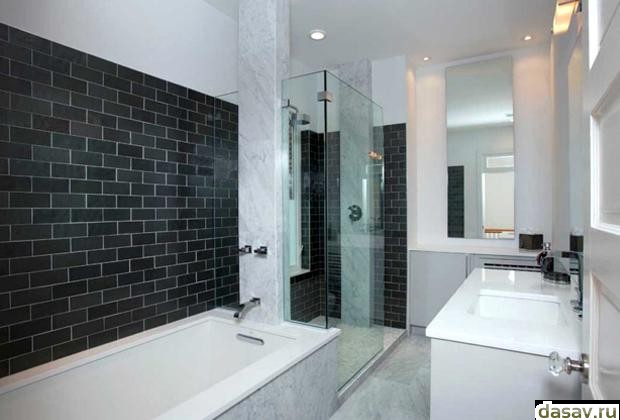 Дизайн черно-белой ванной комнаты, в результате исключительная аристократичность